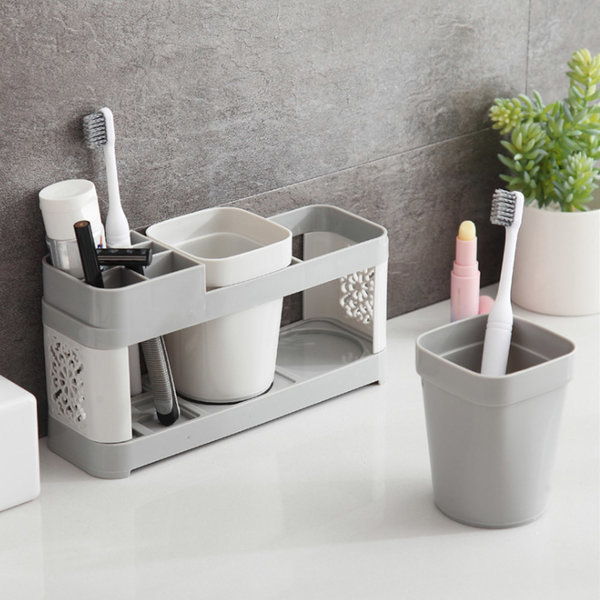 모던바쓰 양치컵 칫솔꽂이 올인원 욕실 정리 거치대